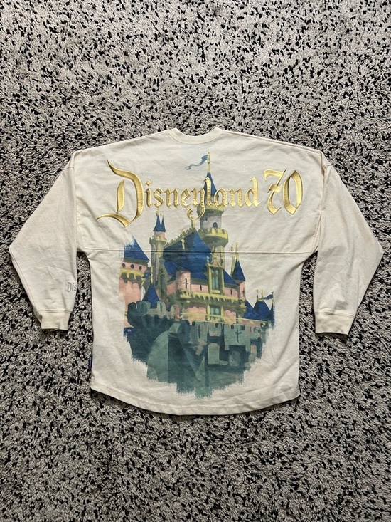 SPIRIT JERSEY Tops - Spirit Jersey Disneyland 70th Anniversary Castle Graphic Oversized Long Sleeve S